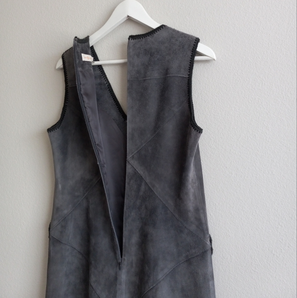 Tory Burch Patchwork Suede Leather Sleeveless Dre… - image 7